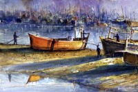 Momin Waseem, 14 x 21 Inch, Water Color on Paper, Seascape Painting, AC-MW-018